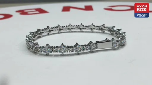 zircon-silver-cross chain