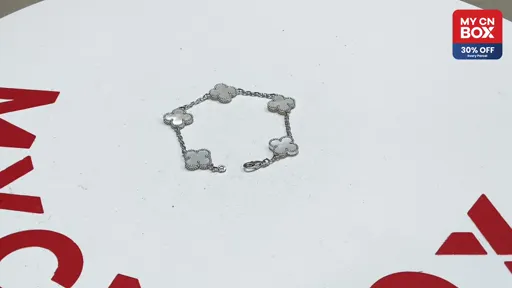 1# White Gold 【White Mother of Pearl】Five-Flower Bracelet