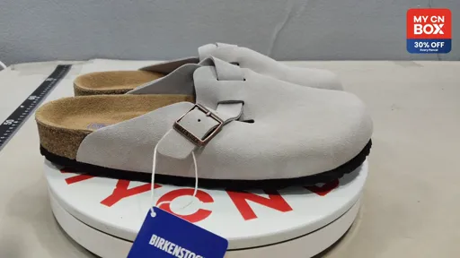 Birkenstock Toe Loop Slides - Light Grey