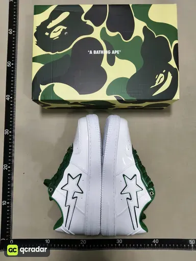 White green patent leather