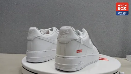 [G Version] AF1 White-Red Supreme Collaboration CU9225-100