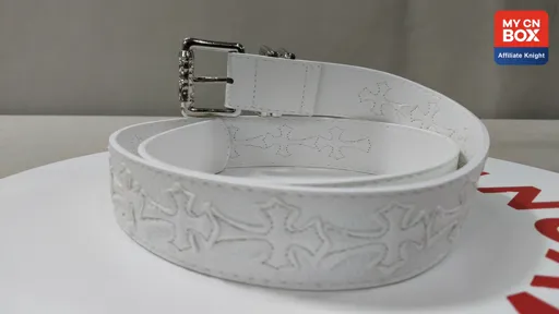 [White Base Rolling Buckle 108cm] White Cross Belt