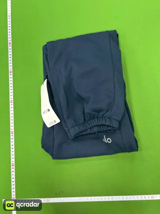 藏青束脚裤