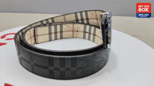 Left TB Black Embossed with Silver Buckle
