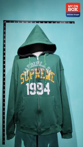 E573# Zip-Up Hoodie Green