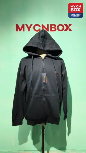 Zipper style royal blue with red logo