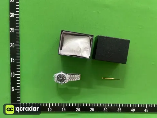 型号尺寸:银壳黑盘·五珠表带 高级蓝宝石玻璃镜面（防刮花）