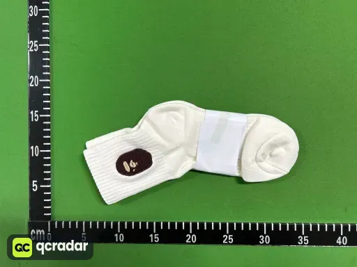 白色中筒原色刺绣