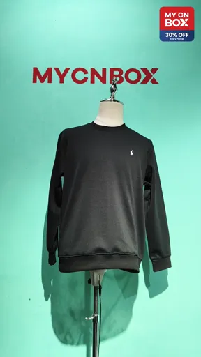 Cotton round neck black white label