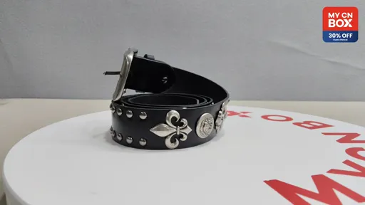 Skull Head Double-Row Studs 115cm Cross Belt