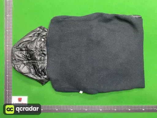 针织拼接羽绒服（90%白鸭绒）（预售）-黑色