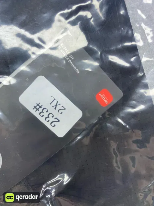 Black double white hook thread sweatpants