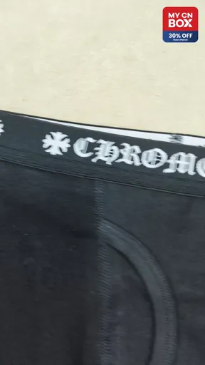 New CHRO Black Classic Small Logo Boxer Briefs - Long Leg - Size: L
