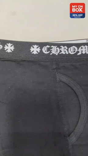 New CHRO Black Classic Small Logo Boxer Briefs - Long Leg - Size: M