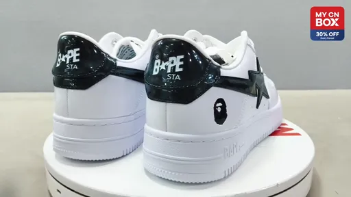 SHM191302M Black White Patent Leather