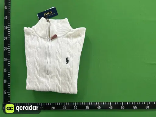 Half-height zipper white sweater [little dark horse]