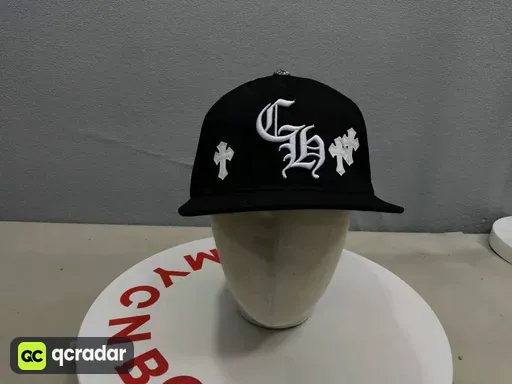 CH+ Cross Leather Badge Black and White