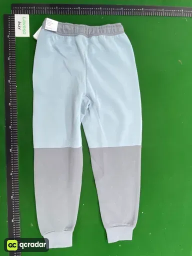 灰拼蓝卫裤