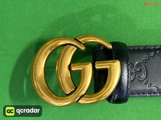 米底黑色压花+GG古金扣