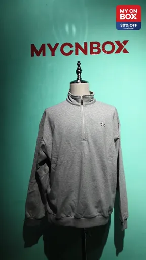 100% Cotton Version - Flower Grey Set (Half Zipper)