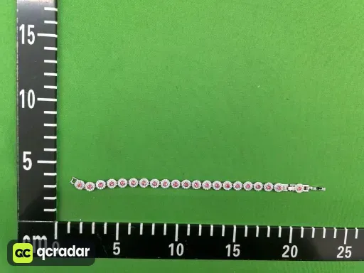 白金罗马红钻手链