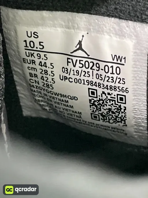 尺码:44.5=US10.5