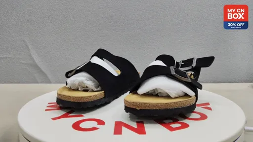 Two-Strap Sandals, Black