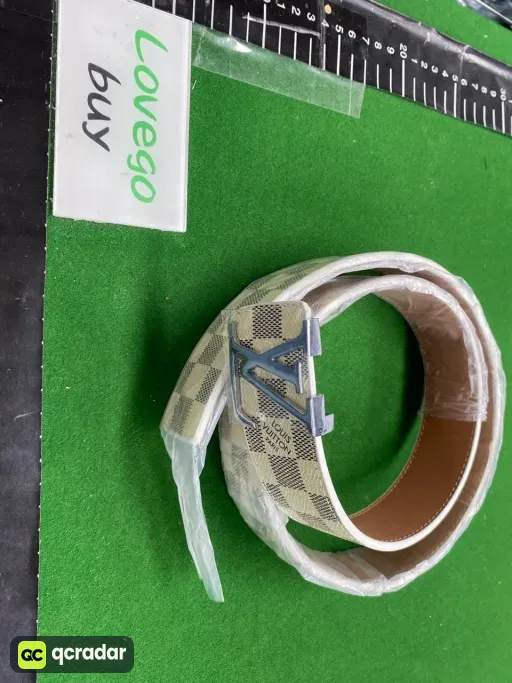 White grid silver buckle
